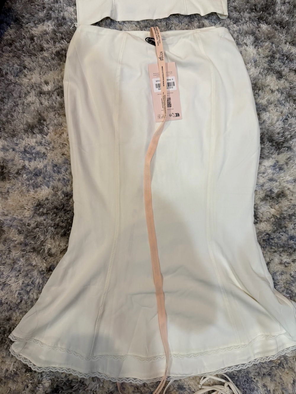 Oh Polly Cream Midi Flared Skirt